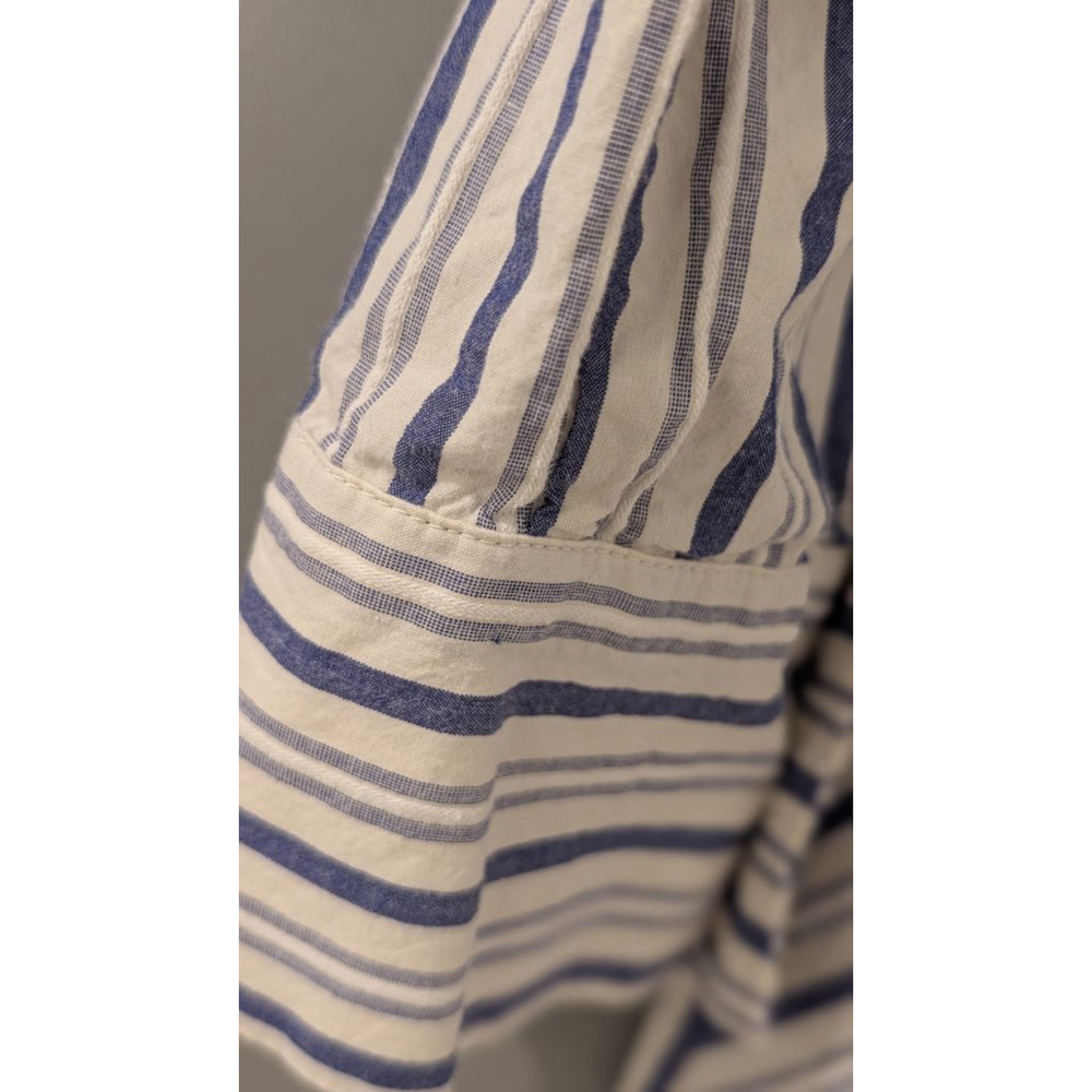 Women's MARLE White & Blue Stripe Knot Front Midi Dress M - Picture 8 of 15